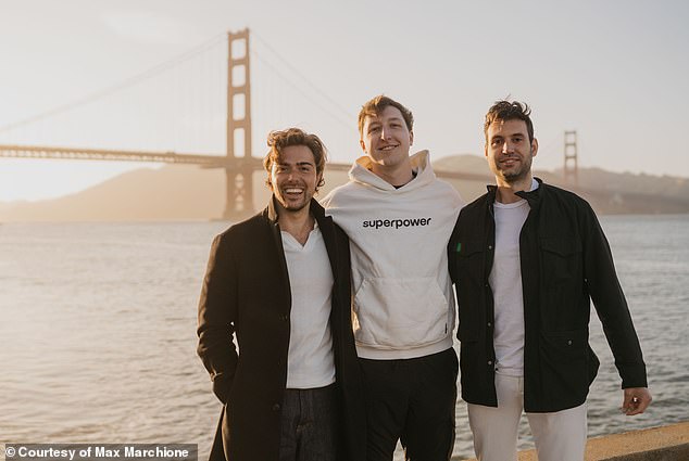 Marchione is pictured at left with the other co-founders of Superpower. The membership costs $499 and combines biomarker testing with AI-based solutions