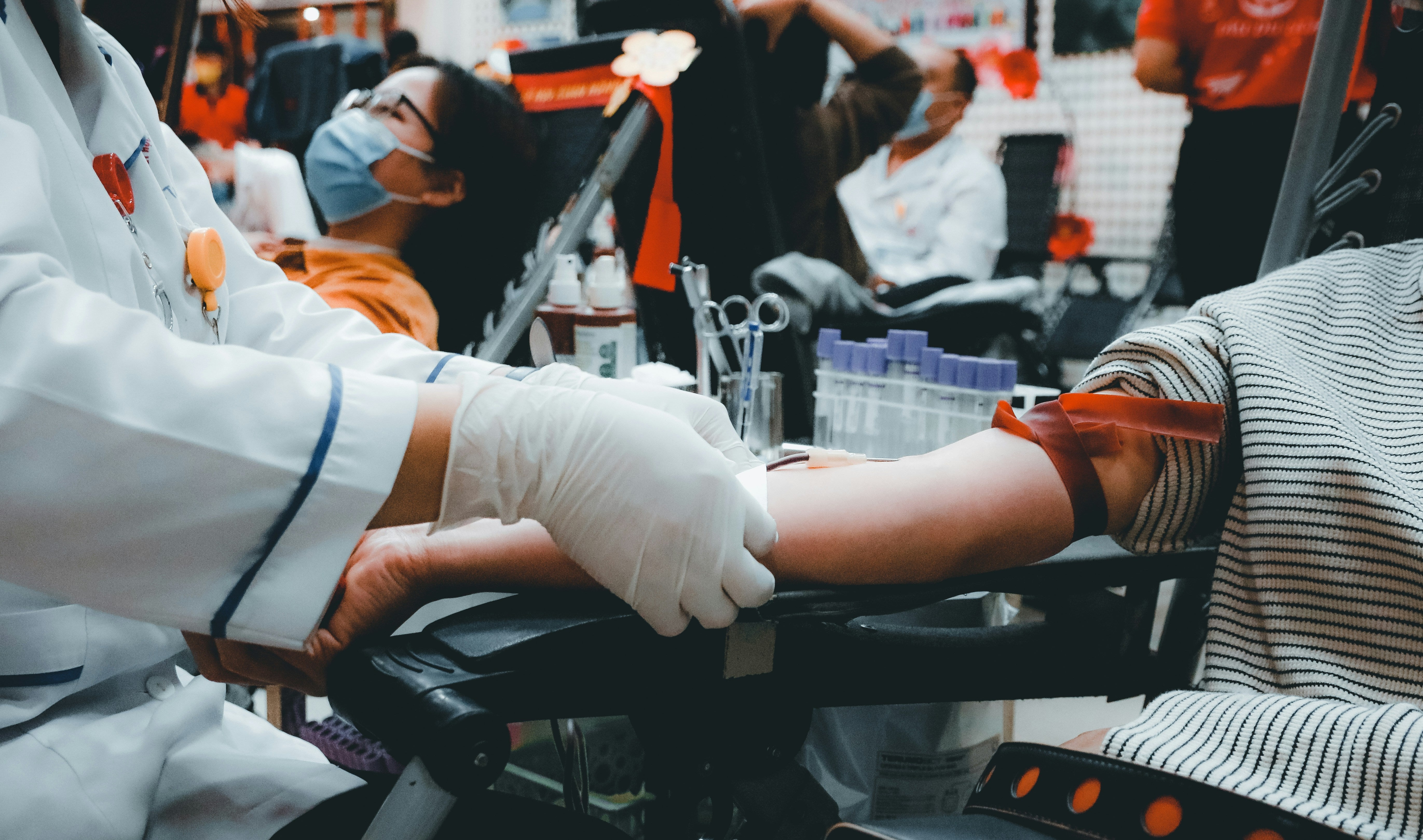 The whole process of giving blood takes about an hour and the actual donation just 10 minutes